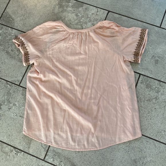J.Jill Peach Embroidered Linen Top - Picture 7 of 8
